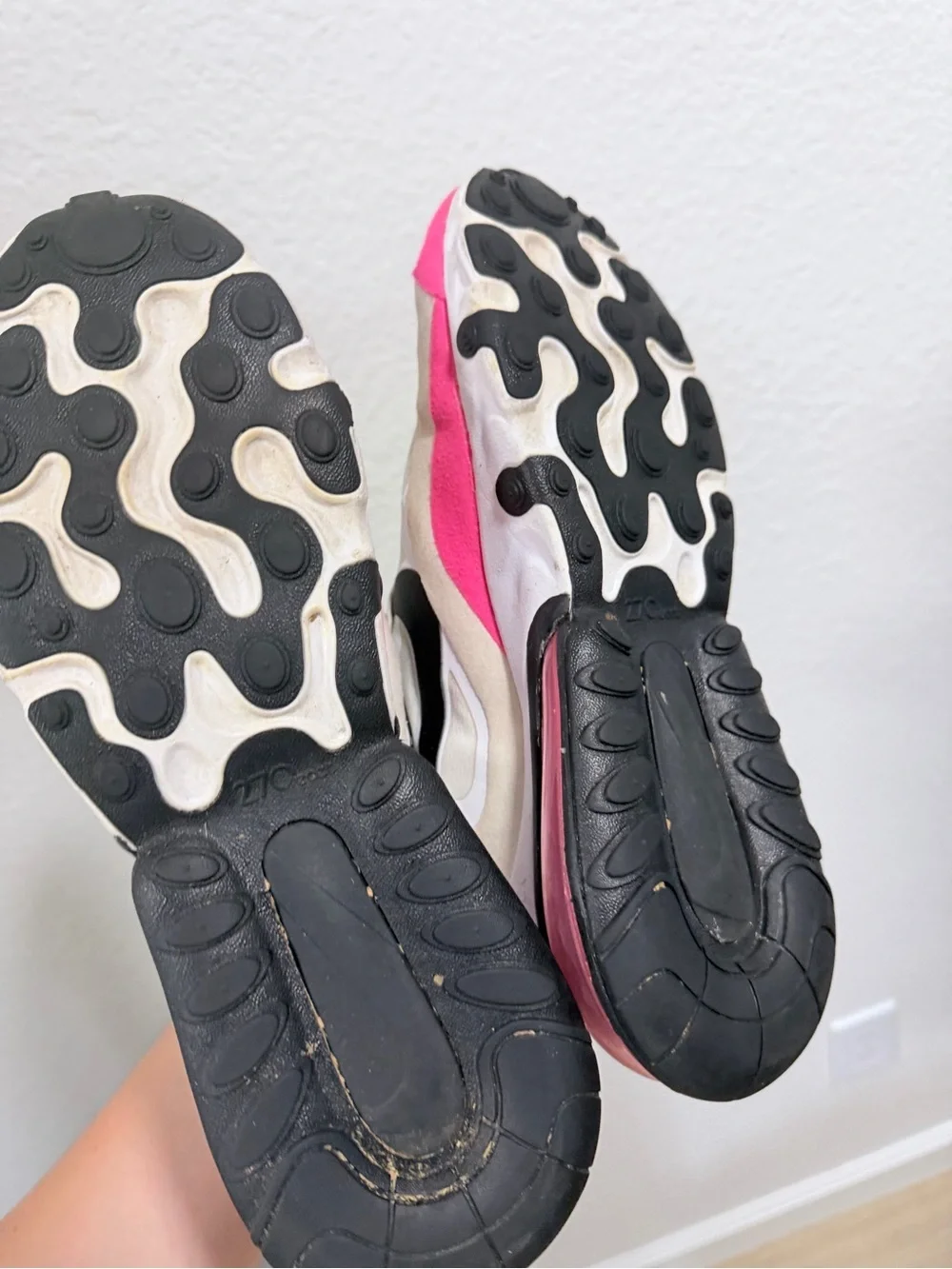 Nike Women's Pink, Neon Green & Black Air Max 270 React Sneakers